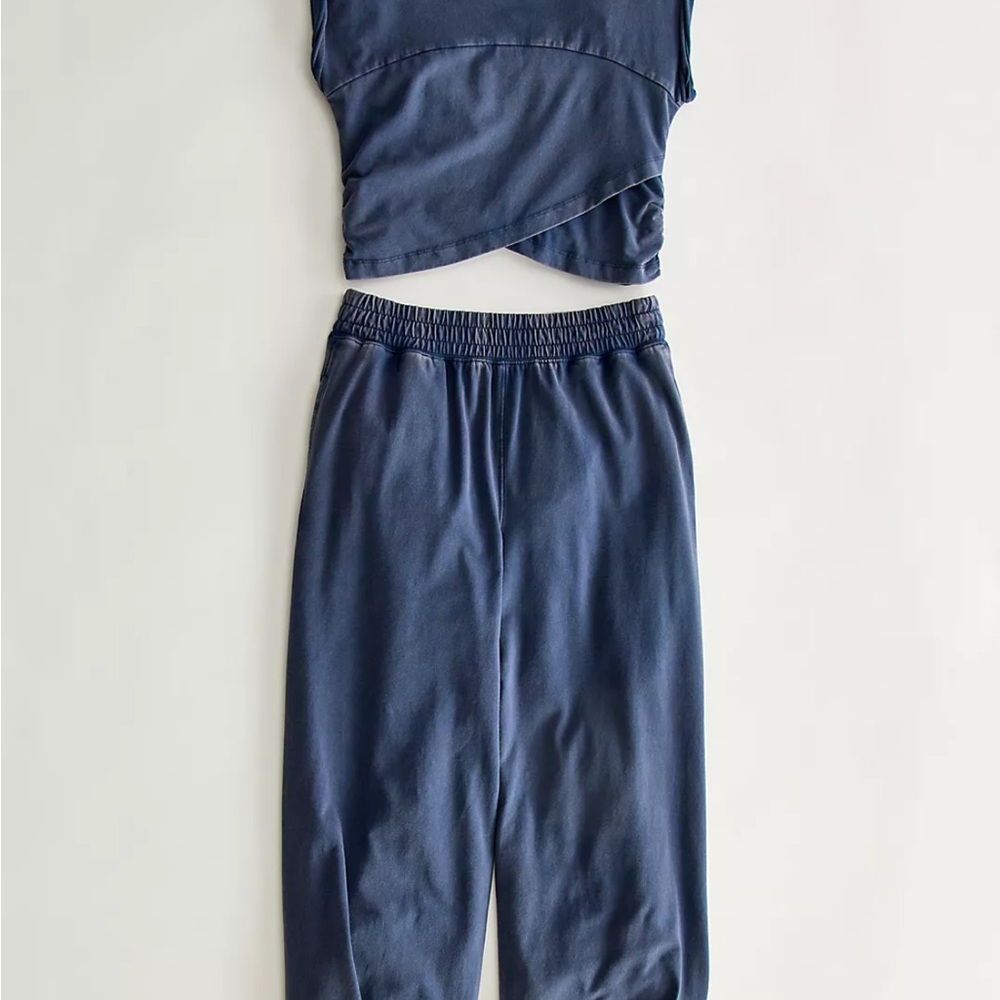 Free People Navy Blue High-Waist Lounge Pants